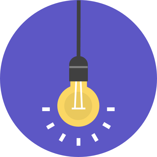 4E’s Excite stage in our change management consultancy approach An illustrated lightbulb for the Excite phase in our four E's change management approach