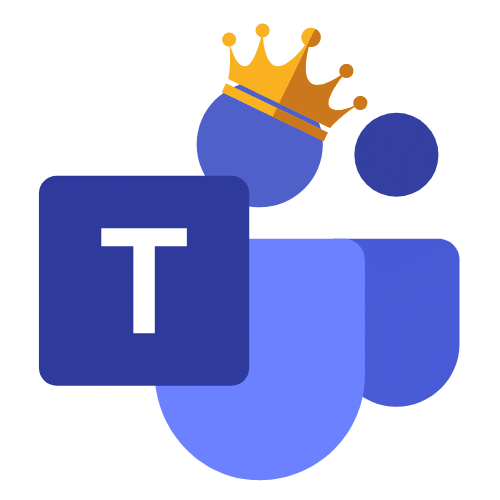 • Reduce the number of third-party programmes like Attend Anywhere, Zoom, GoToWebinar with the cost, licensing and maintenance headaches that can go with them Microsoft Teams logo with a crown resembling the more powerful impact it can have on NHS organisations