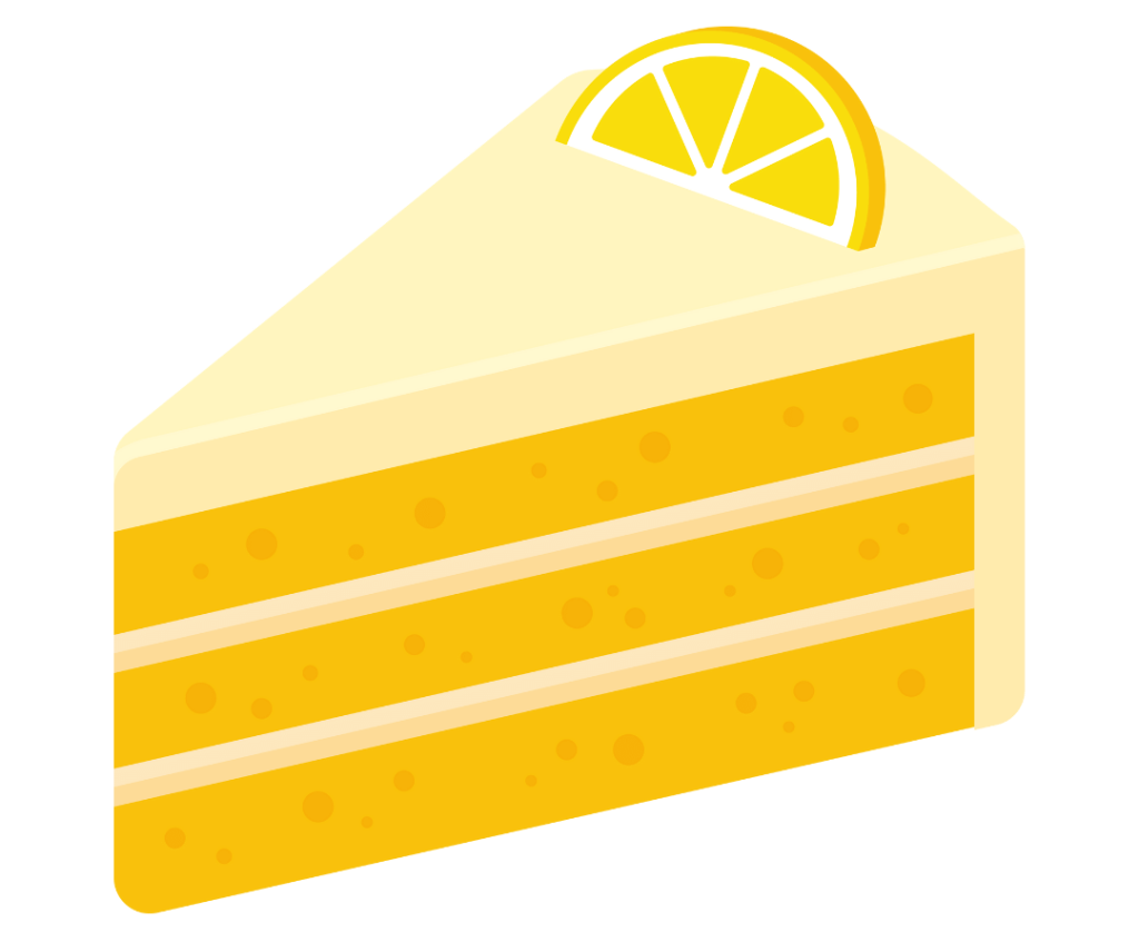 leadership-and-resilience-cake A slice of lemon cake with three tiers, buttercream icing and a slide of lemon to decorate.