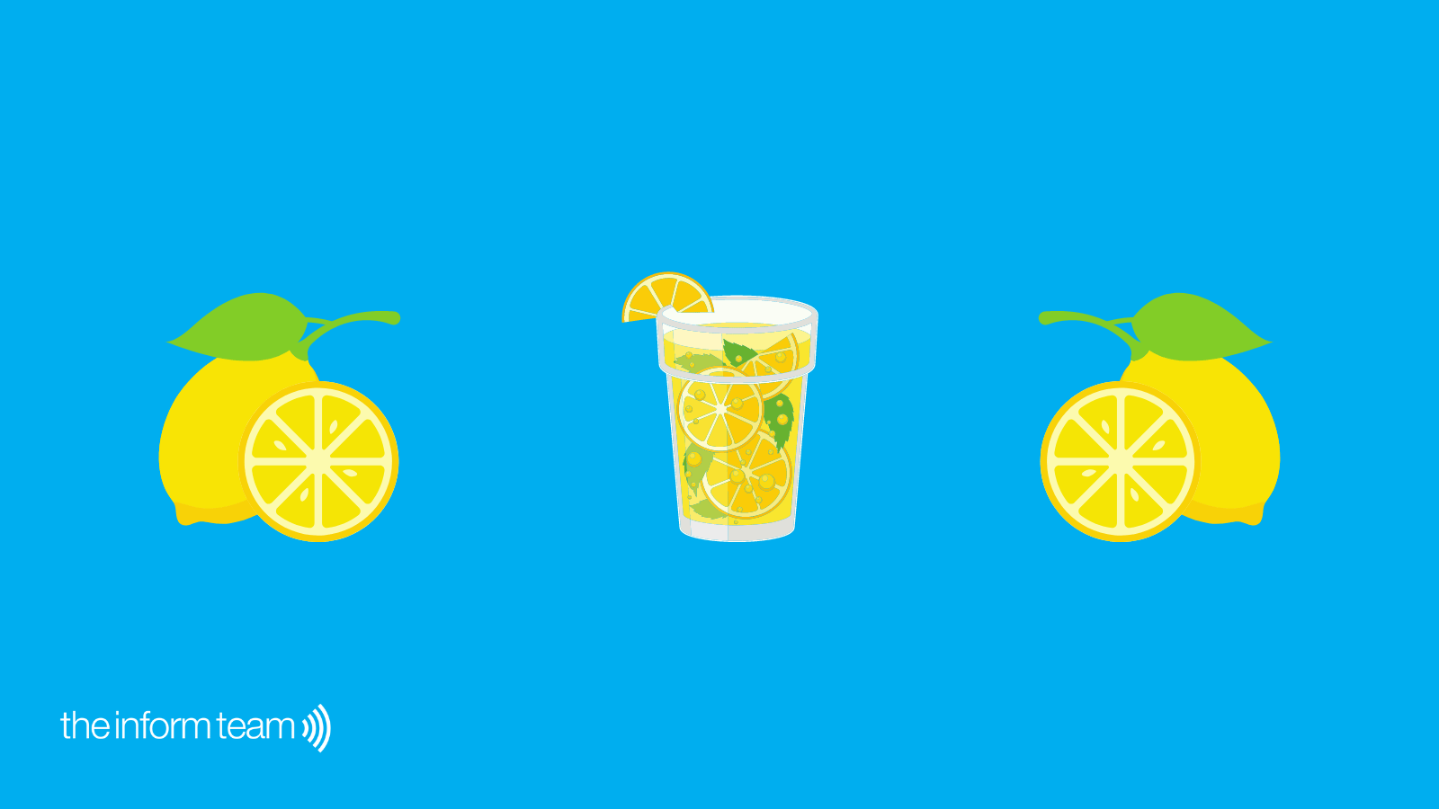 lessons-in-leadership-and-resilience-featured Two illustrated lemon halves and a glass of lemonade garnished with mint and lemon.