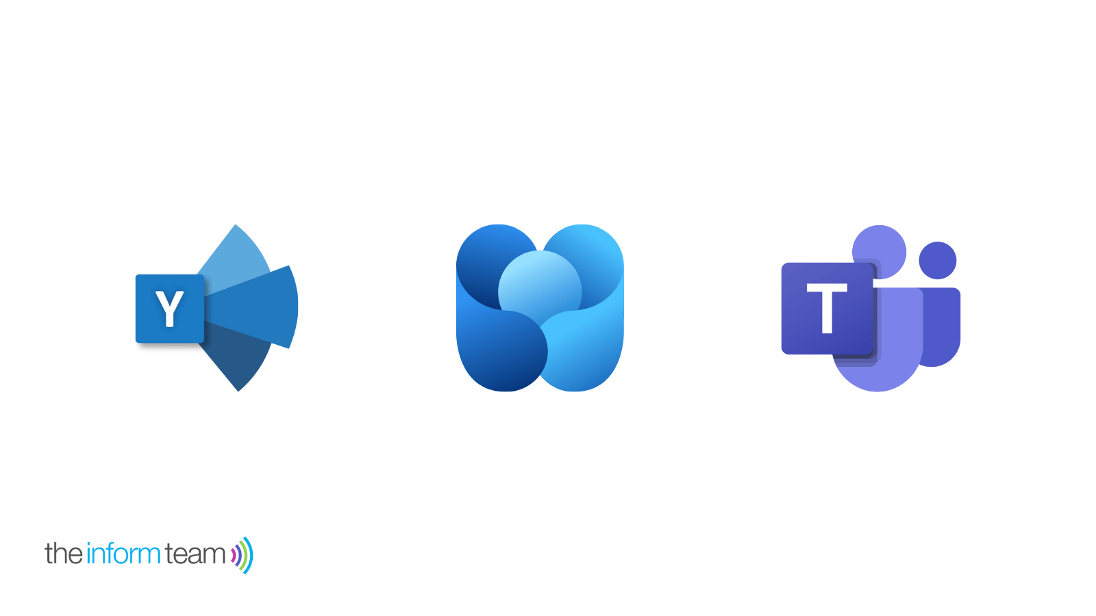 viva-engage-yammer-teams-differences-featured Yammer, Viva Engage and Microsoft Teams logos